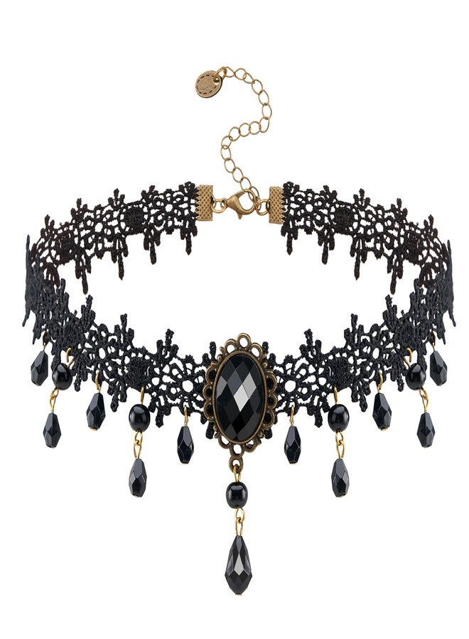HUGROSE Choker Necklace for Women, Adjustable Goth Punk Black Choker Necklace, Highlights Your Collarbone Area - Image 1